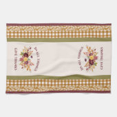 In All Things Give Thanks Autumn Floral キッチンタオル (横)