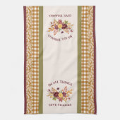 In All Things Give Thanks Autumn Floral キッチンタオル (縦)