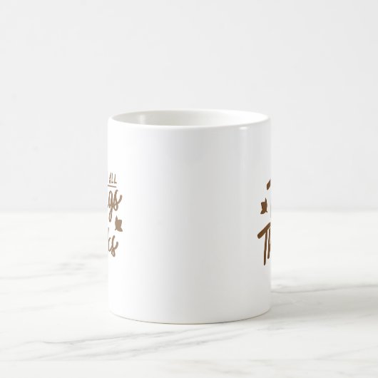 In All Things Give Thanks Classic Warm Elegant コーヒーマグカップ (中央)