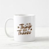 In All Things Give Thanks Classic Warm Elegant コーヒーマグカップ (左)
