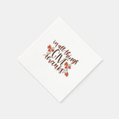 In All Things Give Thanks Thanksgiving Pumpkin スタンダードカクテルナプキン (角)