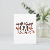In All Things Give Thanks Thanksgiving Pumpkin  案内ポストカード (スタンド正面)