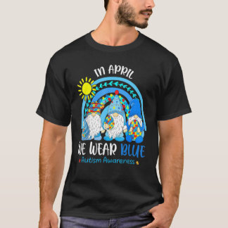 In April We Wear Blue Autism Awareness Puzzle Rain Tシャツ