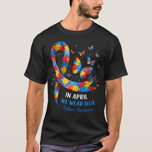 In April We Wear Blue Autism Tシャツ (正面)