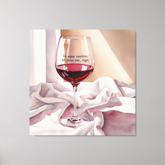 In Aqua Sanitas In Vino Vertigo キャンバスプリント (正面)