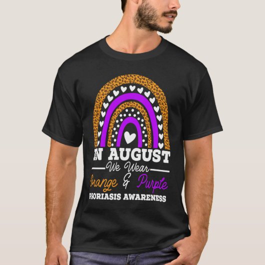 In August We Wear Orange And Purple Psoriasis Awar Tシャツ (正面)