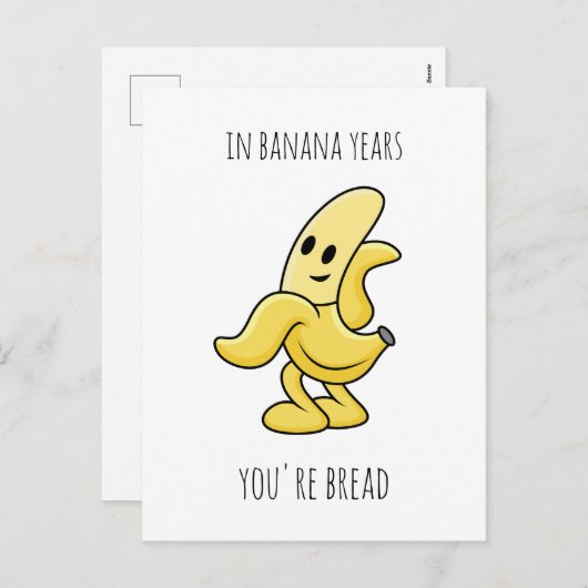 In Banana Years おもしろい誕生日 シーズンポストカード (正面/裏面)