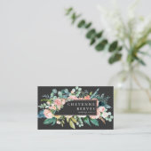 In Bloom | ブラックに咲くピンクの花 名刺 (スタンド正面)
