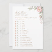 In Bloom Baby Traits Printable Shower Game Card 招待状 (正面)