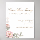In Bloom Elegant Baby Shower Game Guess How Many ポスター (正面)
