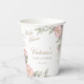 In Bloom Peonies Baby Shower Party 紙コップ (裏面)