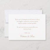 In Bloom Pink Peony Roses Girl Baby Shower サンキューカード (裏面)