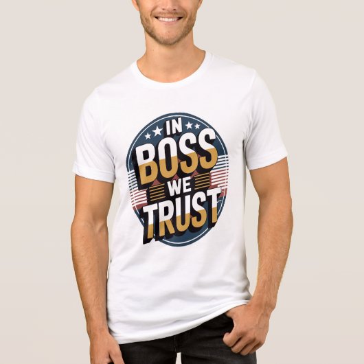 In Boss We Trust Illustration Design National Boss トライブレンドTシャツ (正面)