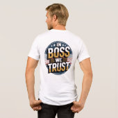 In Boss We Trust Illustration Design National Boss トライブレンドTシャツ (裏面全面)