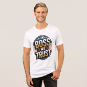 In Boss We Trust Illustration Design National Boss トライブレンドTシャツ (正面全面)