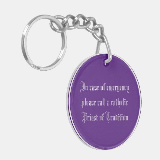 in case of emergency call a cathol priest  キーホルダー (正面左)