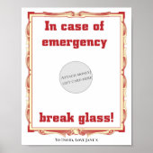 In Case Of Emergency Funny Money Gift Card Holder ポスター (正面)