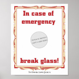 In Case Of Emergency Funny Money Gift Card Holder ポスター
