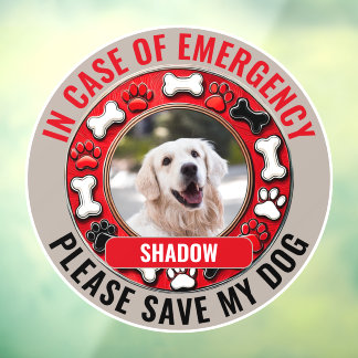 In Case of Emergency Save My Dog Window Cling ウィンドウサイン