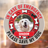 In Case of Emergency Save My Dog Window Cling ウィンドウサイン (シート2)