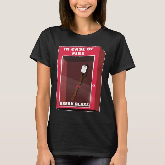 In Case Of Fire Break Glass Marshmallow Camping Ro Tシャツ (正面)