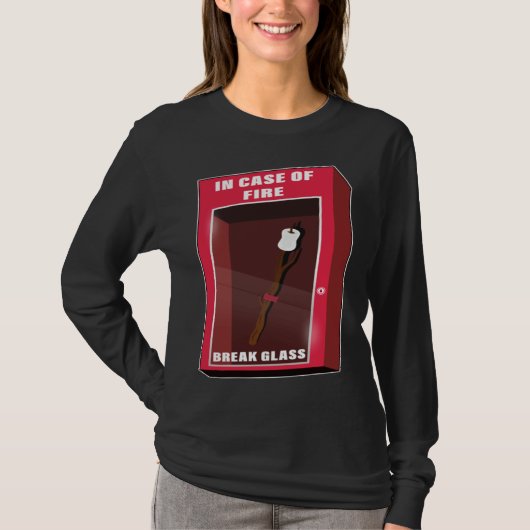 In Case Of Fire Break Glass Marshmallow Camping Ro Tシャツ (正面)