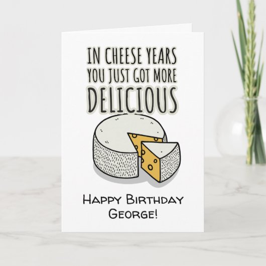 「In Cheese years」、バースデーおもしろいタカード 招待状 (正面)