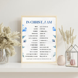 In Christ I Am – クリスチャン・アイデンティティの聖書の言葉 ポスター