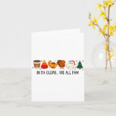 In Da Clerb We All Fam Funny Christmas Thanksgivin カード (黄色い花)