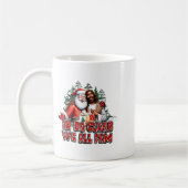 In Da Clerb We All Fam Jesus Santa Funny Christmas コーヒーマグカップ (左)