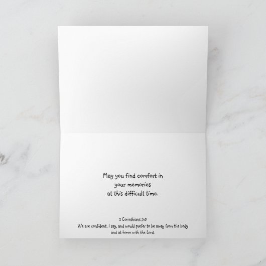 In Deepest Sympathy Cross, Bible and praying hands カード (内部)