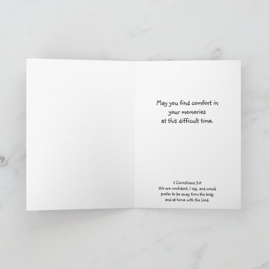 In Deepest Sympathy Cross, Bible Scripture Card カード (内部)