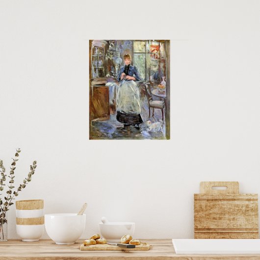 In Dining Room by Berthe Morisot ポスター (キッチン)