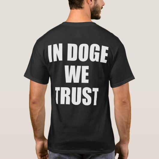「IN DOGE WE TRUST」両面Tシャツ Tシャツ (裏面)