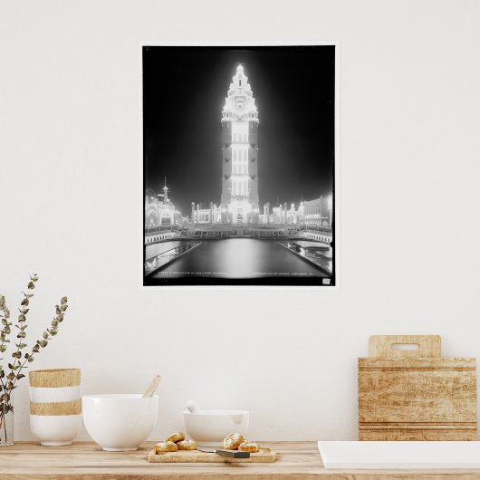 In Dreamland at night, Coney Island, N.Y. c1905 ポスター (キッチン)