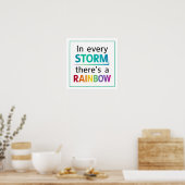 In Every Storm There's A Rainbow Minimalist Clean ポスター (キッチン)