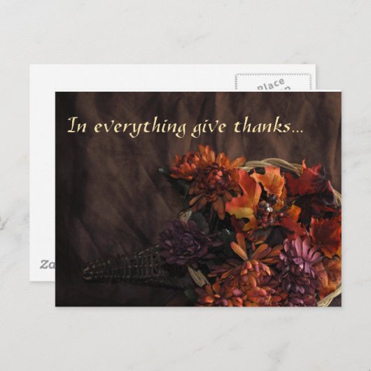 「In Everything与え感謝してい」Cornucopiaはがき ポストカード (正面/裏面)