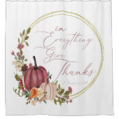 In Everything 与え pastelと金ゴールドのカボチャ シャワーカーテン (正面)