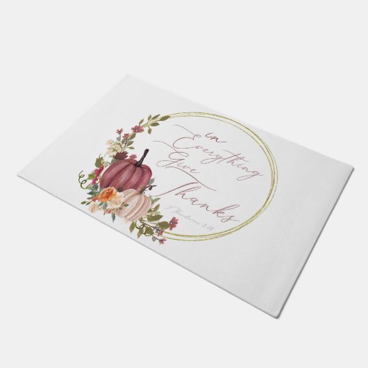 In Everything 与え pastelと金ゴールドのカボチャ ドアマット (アングル)