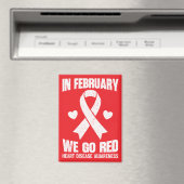 In February We Go Red for Heart Disease Awareness マグネット (インサイチュ (食洗機))