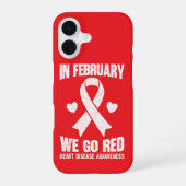 In February We Go Red for Heart Disease Awareness iPhone 16ケース (裏面)