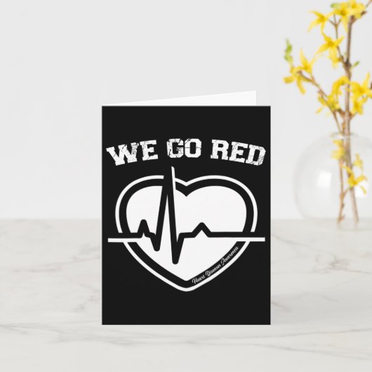 In February We Go Red Heart Disease Awareness Mont カード (黄色い花)