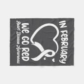 In February We Go Red Heart Disease Awareness Mont フリースブランケット (正面(横))