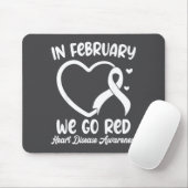 In February We Go Red Heart Disease Awareness Mont マウスパッド (マウス)
