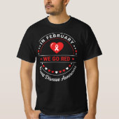 In February We Go Red | Heart Disease Awareness Tシャツ (正面)