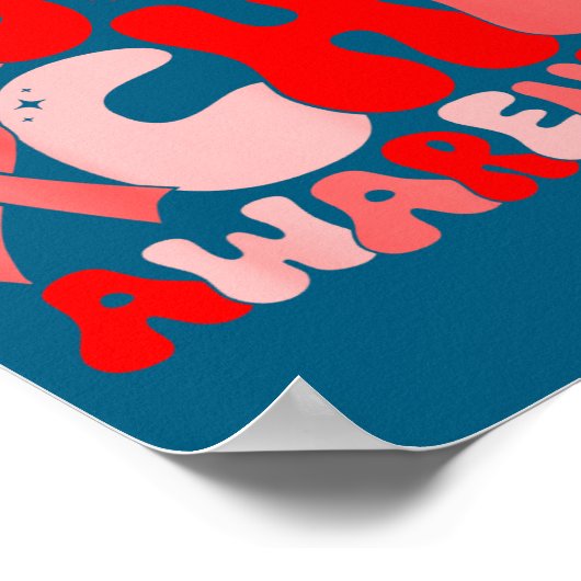 In February We Wear Red Chd Awareness Heart Diseas ポスター (角)