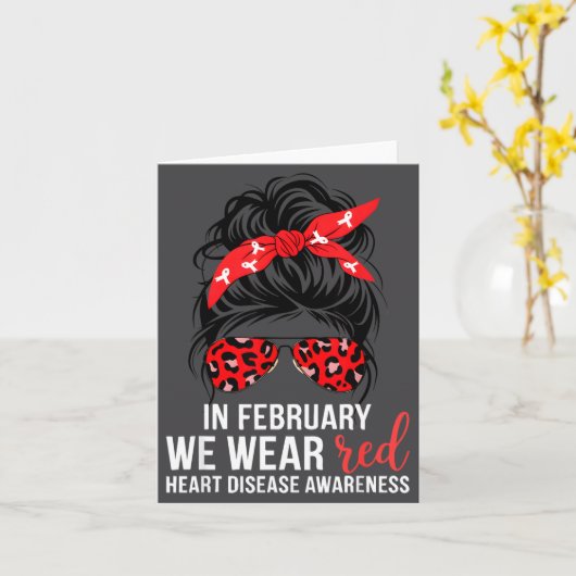 In February We Wear Red Chd Heart Disease Awarenes カード (黄色い花)