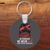 In February We Wear Red Chd Heart Disease Awarenes キーホルダー (正面)