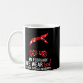 In February We Wear Red Chd Heart Disease Awarenes コーヒーマグカップ (左)