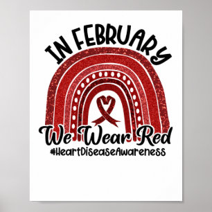 In February We Wear Red Heart Disease Awareness ポスター